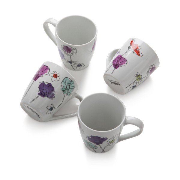 Sada 4 porcelánových hrnčekov Aster, 330 ml-image-1