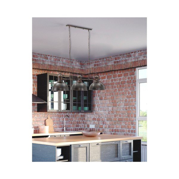 Čierne závesné svietidlo s 3 tienidlami Mauro Ferretti Industry-image-3