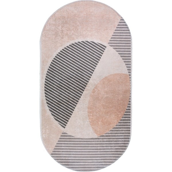 Umývateľný koberec vo svetloružovo-krémovej farbe 60x100 cm Oval – Vitaus