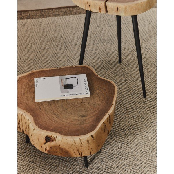 Okrúhly konferenčný stolík s doskou z akácie v prírodnej farbe 49x47 cm Tanive – Kave Home-image-2