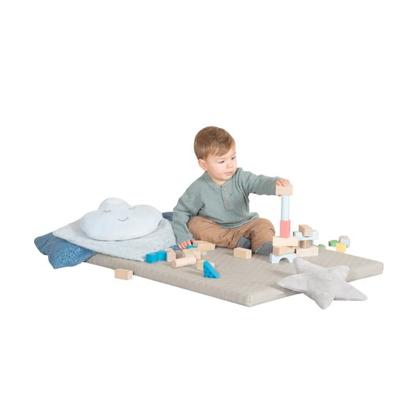 Béžová detská hracia podložka 78x100 cm Greyish gesteppt – Roba-image-4