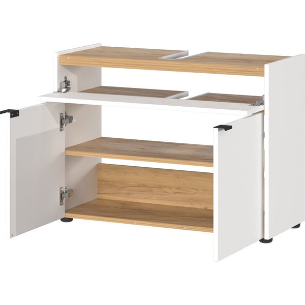 Biela skrinka pod umývadlo 80x60 cm Forano – Germania-image-3