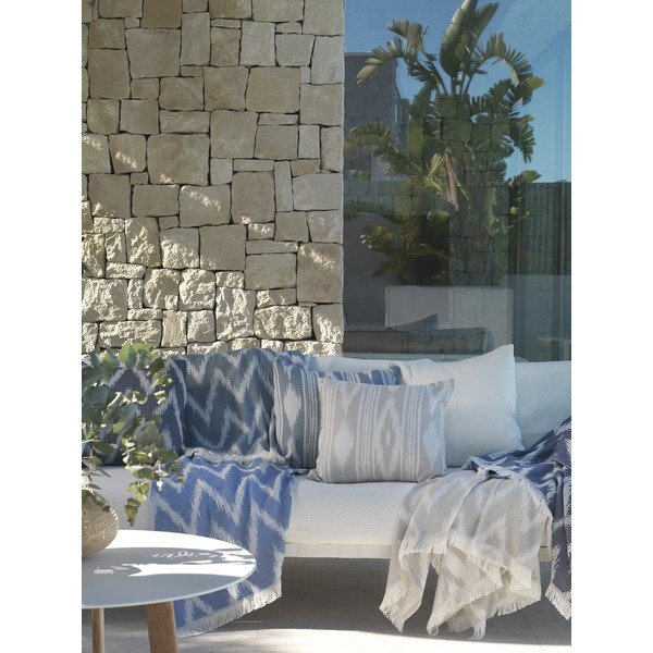 Tmavomodrá deka s prímesou bavlny 140x180 cm Mallorca – Euromant-image-3