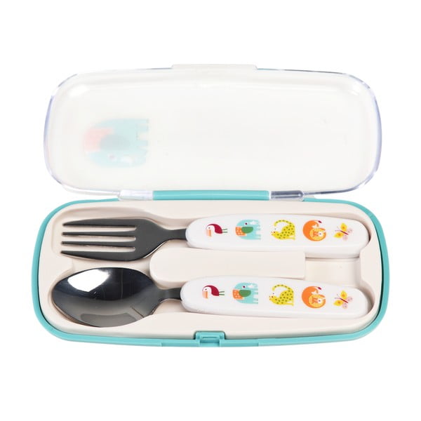 Krémový antikoro detský príbor 2 ks Wild Wonders – Rex London