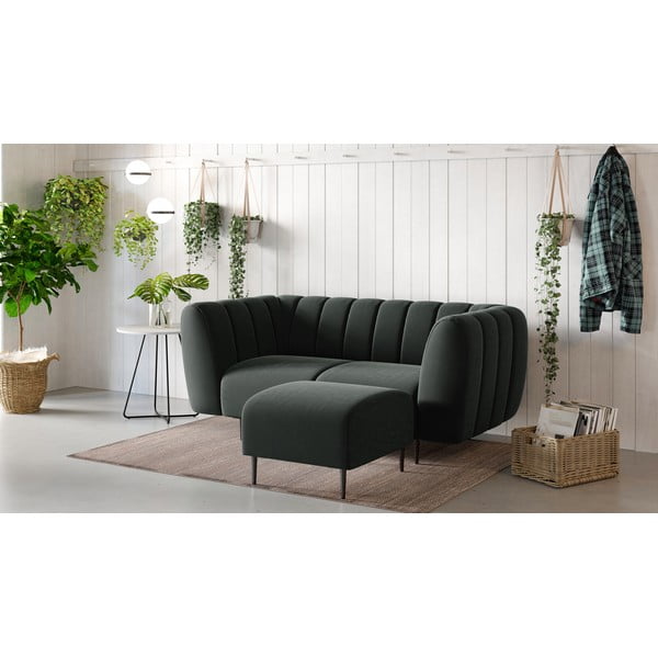 Tmavosivý zamatový puf Ghado Shel-image-1