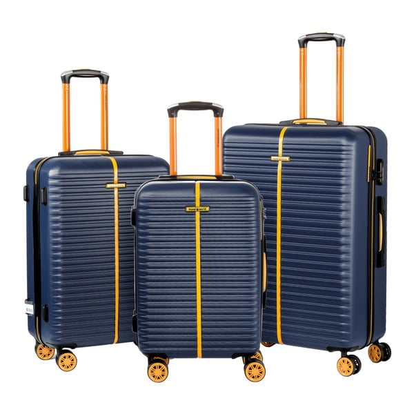 Sada 3 modrých cestovných kufrov na kolieskách Travel World Amazonia