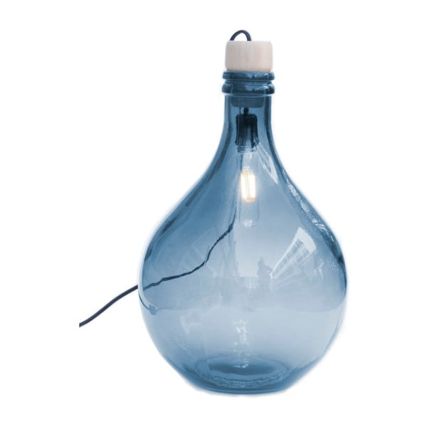 Modrá stolová lampa z recyklovaného skla Surdic