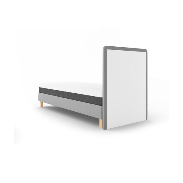 Svetlosivá čalúnená jednolôžková posteľ s roštom 90x200 cm Lotus – Cosmopolitan Design-image-3
