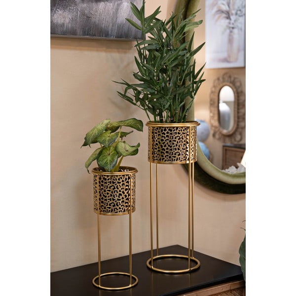 Kovové stojany na kvety 2 ks ø 17 cm (výška  46 cm) Nat – Mauro Ferretti-image-1