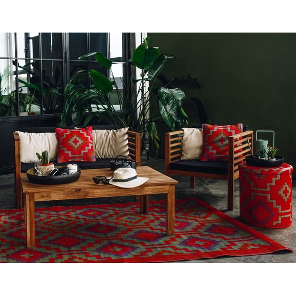 Oranžovo-fialový obojstranný vonkajší koberec z recyklovaného plastu Fab Hab Lhasa Orange & Violet, 120 x 180 cm-image-1