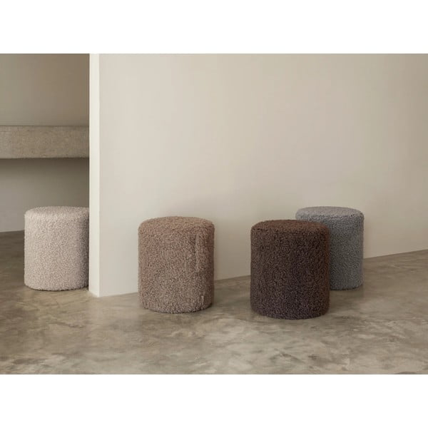 Hnedý taburet z textílie buklé Teddy – Blomus-image-4