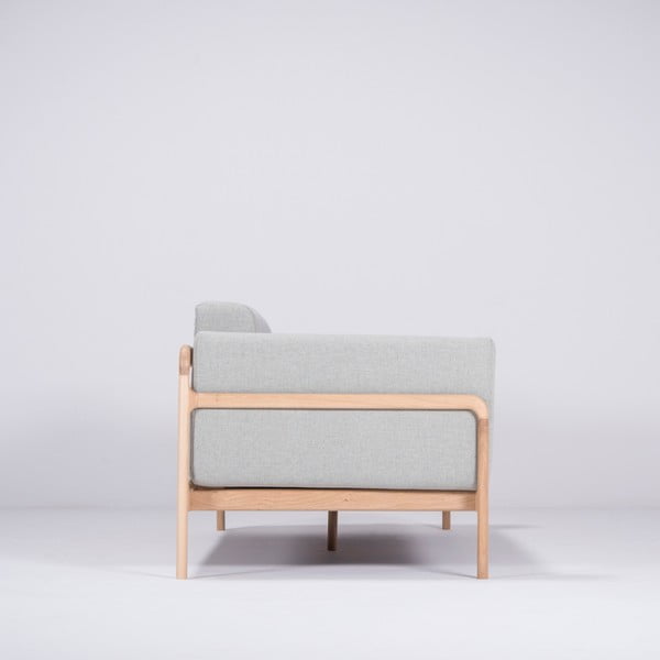 Modrosivá pohovka s konštrukciou z masívneho dubového dreva Gazzda Fawn, 210 cm-image-2