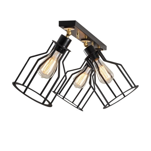 Stropné svietidlo v čiernej a zlatej farbe s kovovým tienidlom ø 17 cm Alacati – Opviq lights-image-2