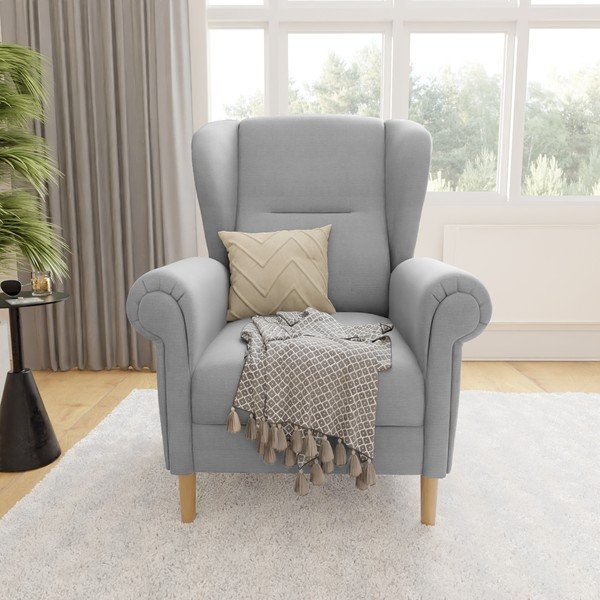 Svetlosivé kreslo ušiak Swan – Ropez-image-1