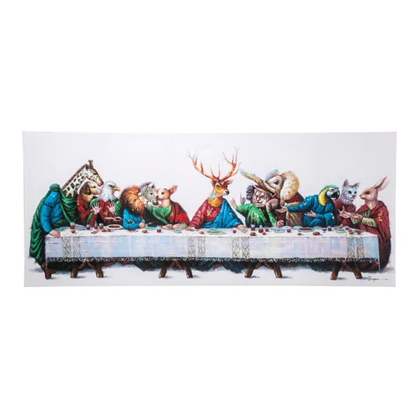 Obraz s ručne maľovanými detailmi Kare Design, Last Supper,100 × 240cm