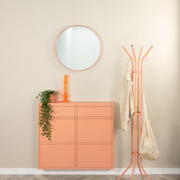 Kovová výklopná skrinka na topánky v lososovej farbe 98x86x15 cm Billy – Spinder Design-image-1