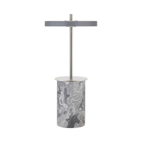 Sivá mramorová LED stolová lampa so stmievačom s kovovým tienidlom (výška  25,5 cm) Asteria Move Mini – UMAGE-image-2