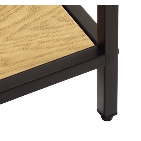 Čierna/v prírodnej farbe knižnica v dekore duba 80x180x35 cm Altino – Unique Furniture-image-3