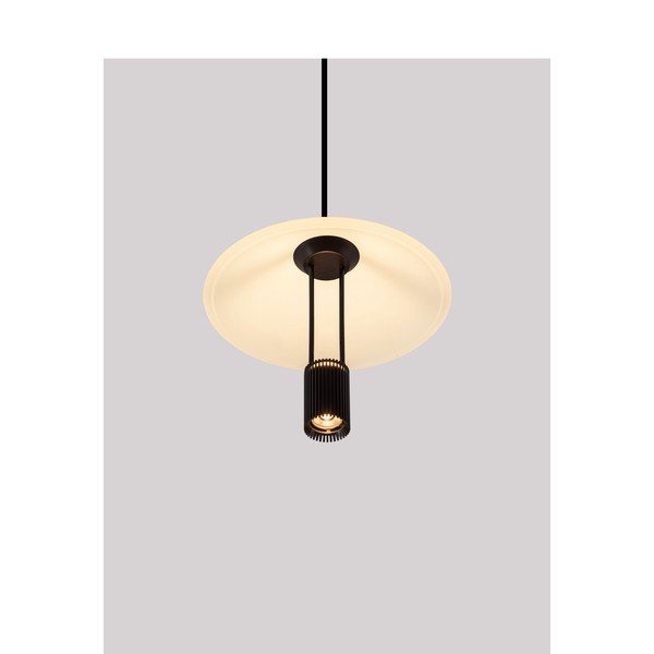 Matne čierne hliníkové LED závesné svietidlo s tienidlom z akrylového skla ø 22 cm Anafi – Nova Luce-image-2