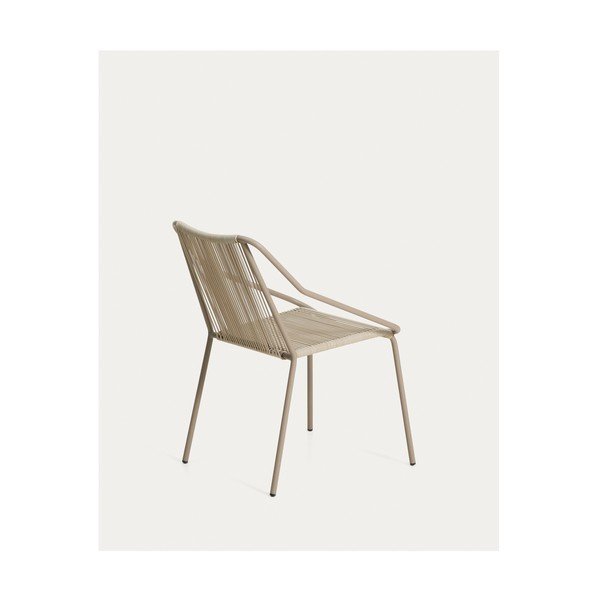 Krémovobiela/taupe záhradná stolička Zivia – Kave Home-image-4