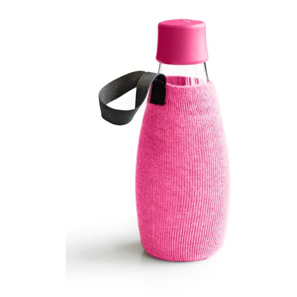 Ružový obal na sklenenú fľašu ReTap s doživotnou zárukou, 500 ml