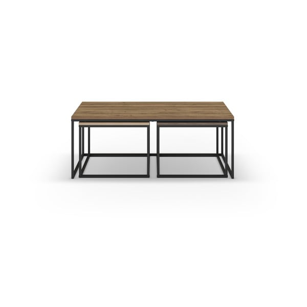 Konferenčné stolíky v súprave 3 ks v prírodnej farbe 60x110 cm Camelia – Marckeric-image-2