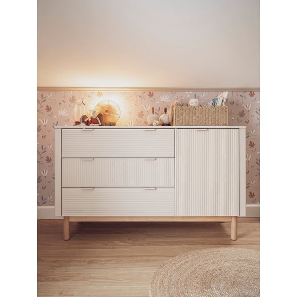 Béžová nízka detská komoda 144,5x52 cm Miloo – Pinio-image-4