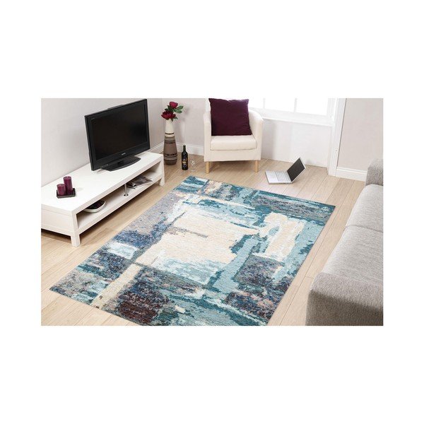 Modrý koberec Eco rugs Leonore, 135 × 200 cm-image-1