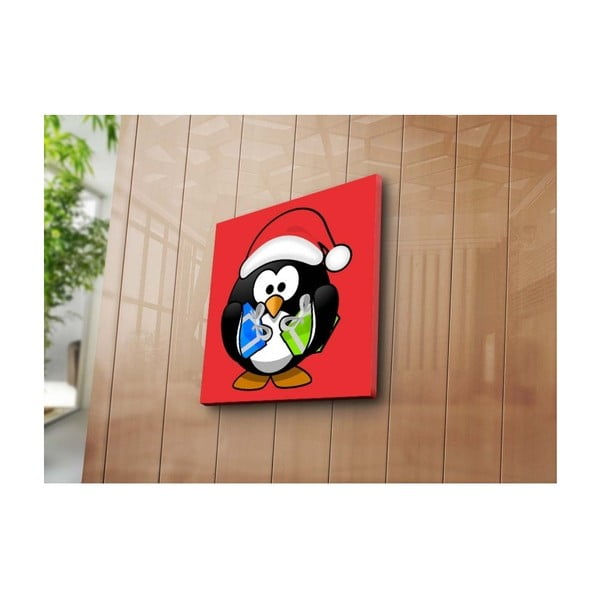 Dekoratívny  obraz Pinguin Red, 45x45 cm