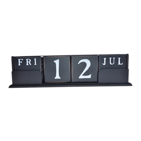 Čierno-biely kalendár Ewax Time, 33 × 10 cm