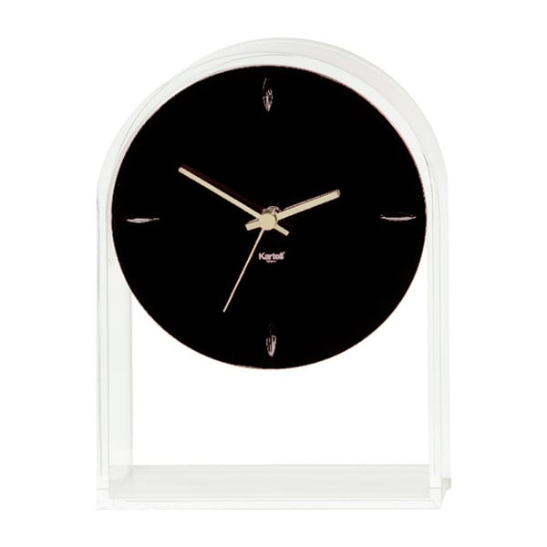 Čierno-transparentné stolové hodiny Kartell Air Du Temps