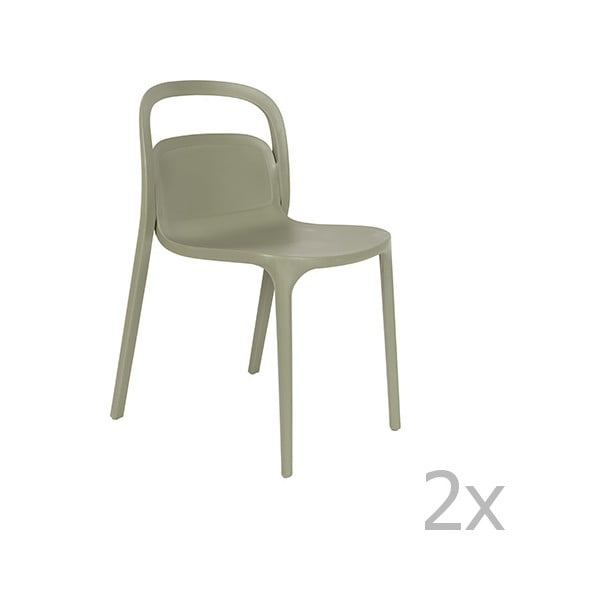 Sada 2 zelených stoličiek White Label Rex