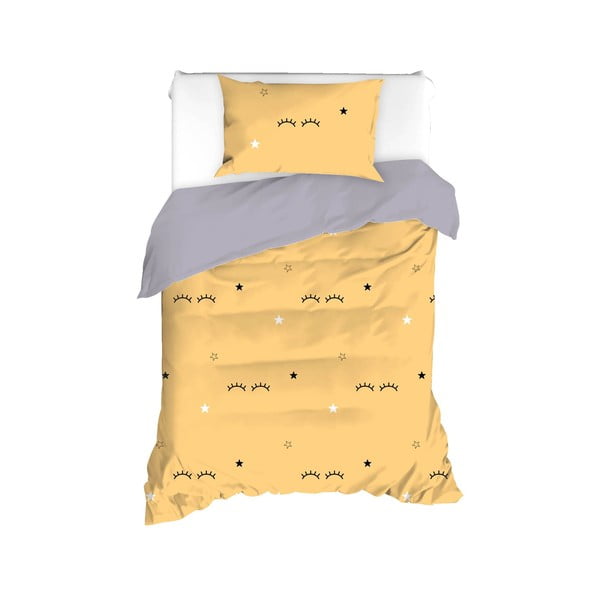 Žlto-sivé obliečky na jednolôžko 140x200 cm Dide – Mijolnir