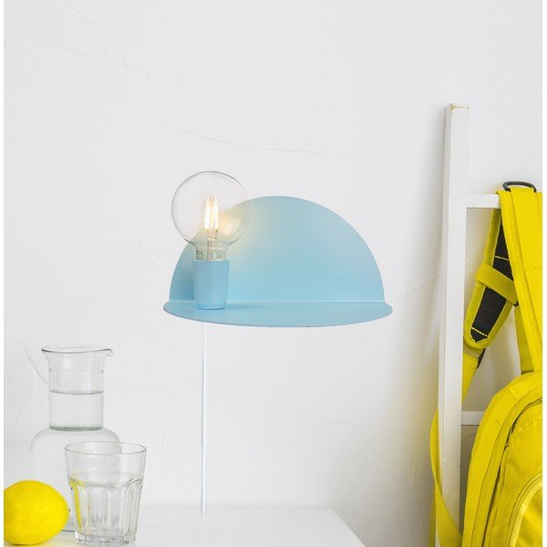 Modré nástenné svietidlo s poličkou Homemania Decor Shelfie-image-2