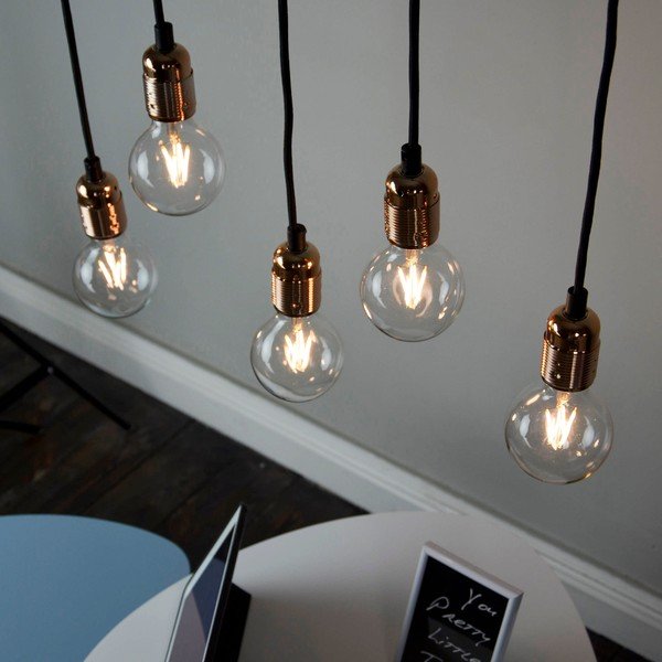 Päťramenné závesné svietidlo s detailmi v medenej farbe Sotto Luce Uno-image-2