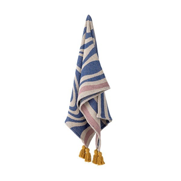 Modrá deka s prímesou bavlny 130x160 cm Arlie – Bloomingville-image-3