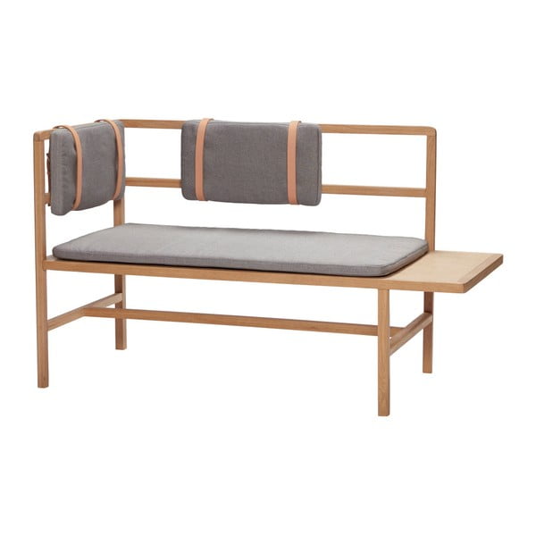 Lavica s vankúšom Hübsch Oak Bench-image-4