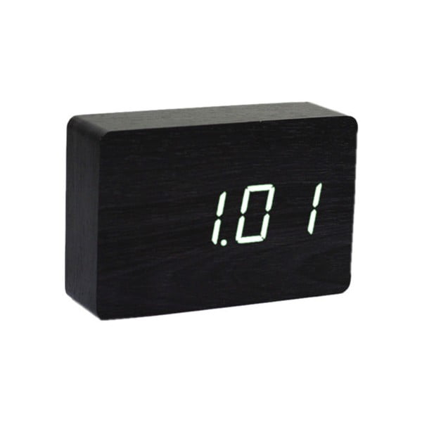 Čierny budík s bielym LED displejom Gingko Brick Click Clock-image-2