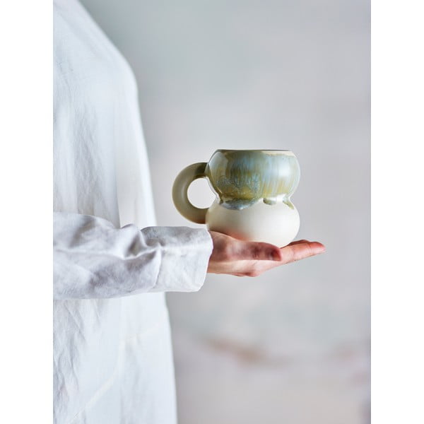 Modré/krémové hrnčeky v súprave 4 ks z kameniny 400 ml Luna – Bloomingville-image-1