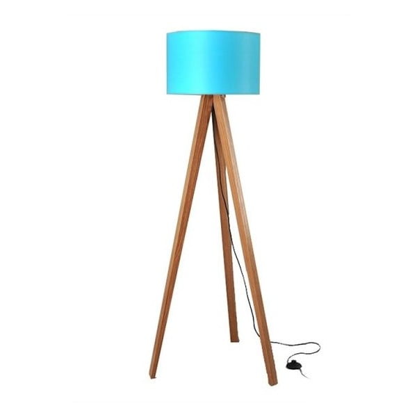 Stojacia lampa Tripod Blue/Walnut