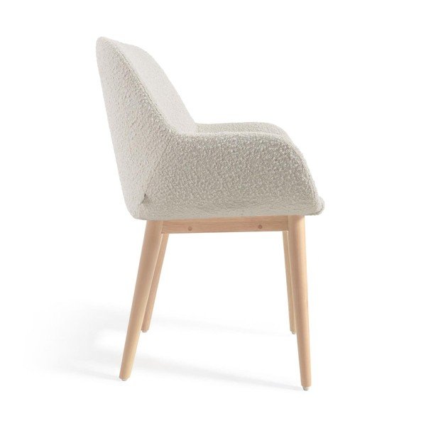 Biele čalúnené jedálenské kreslo Konna – Kave Home-image-3