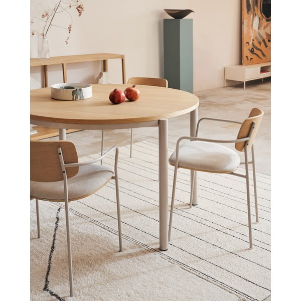 Okrúhly rozkladací jedálenský stôl v dekore duba ø 120 cm Montuiri – Kave Home-image-1