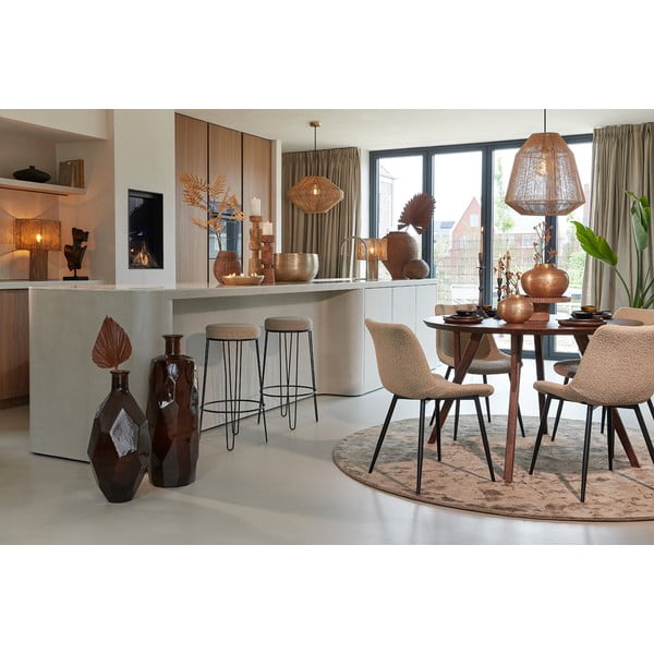 Hnedý okrúhly jedálenský stôl s doskou z akácie ø 120 cm Quenza – Light & Living-image-1