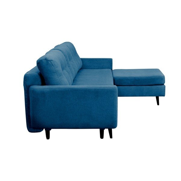 Tyrkysová rozkladacia pohovka s čiernymi nohami Mazzini Sofas Hortensia, pravý roh-image-2