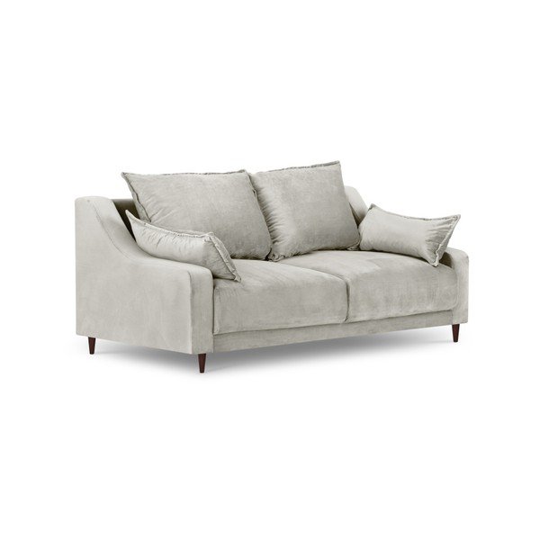 Béžová zamatová pohovka Mazzini Sofas Freesia, 150 cm-image-2