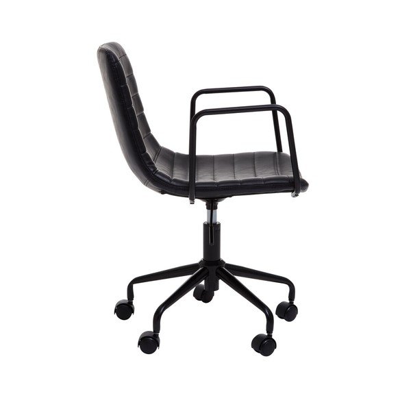 Čierna kancelárska stolička z imitácie kože Forbes – Premier Housewares-image-3