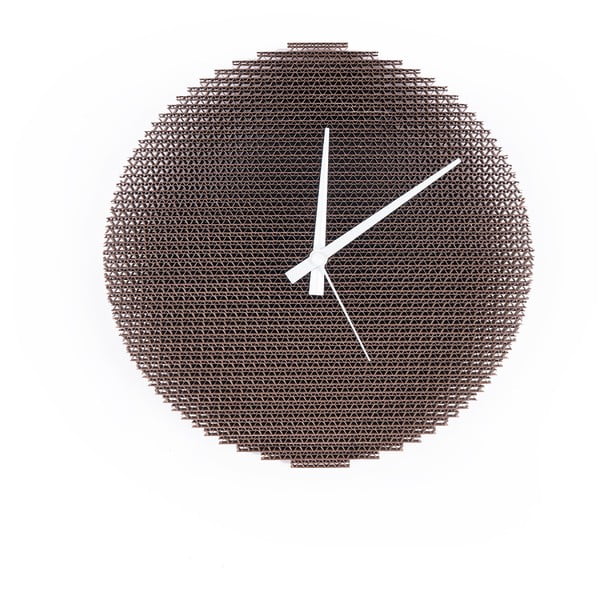 Tmavé kartónové nástenné hodiny s bielymi ručičkami Kartoons Circlock, Ø 30 cm