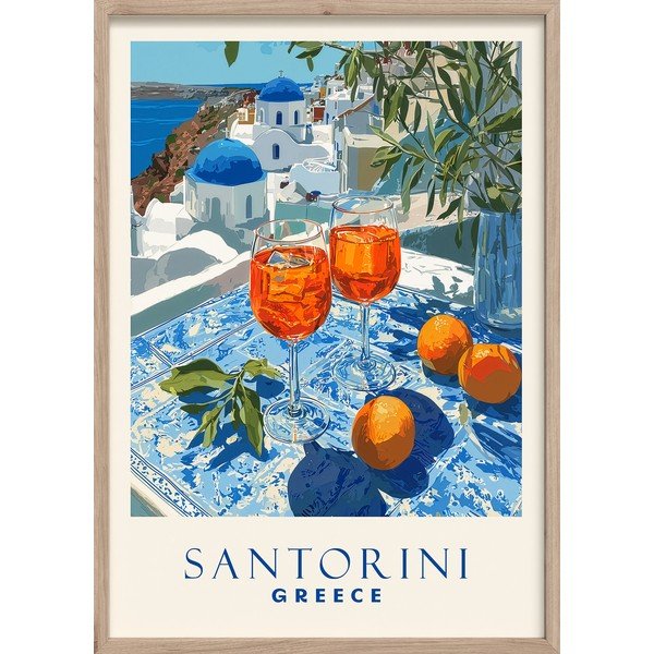 Tlačený obraz s rámom 50x70 cm Santorini – Styler