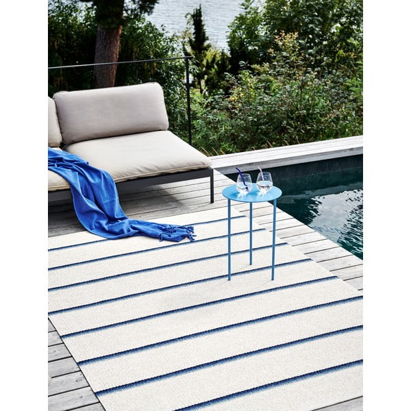 Modro-krémový vnútorný a vonkajší koberec 70x90 cm Olle Blue Vanilla – Pappelina-image-4