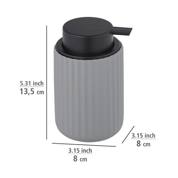 Sivý keramický dávkovač mydla Wenko Belluno-image-3